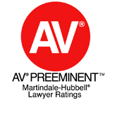 AV Rated as Preeminent Attorney by Martindale-Hubbell